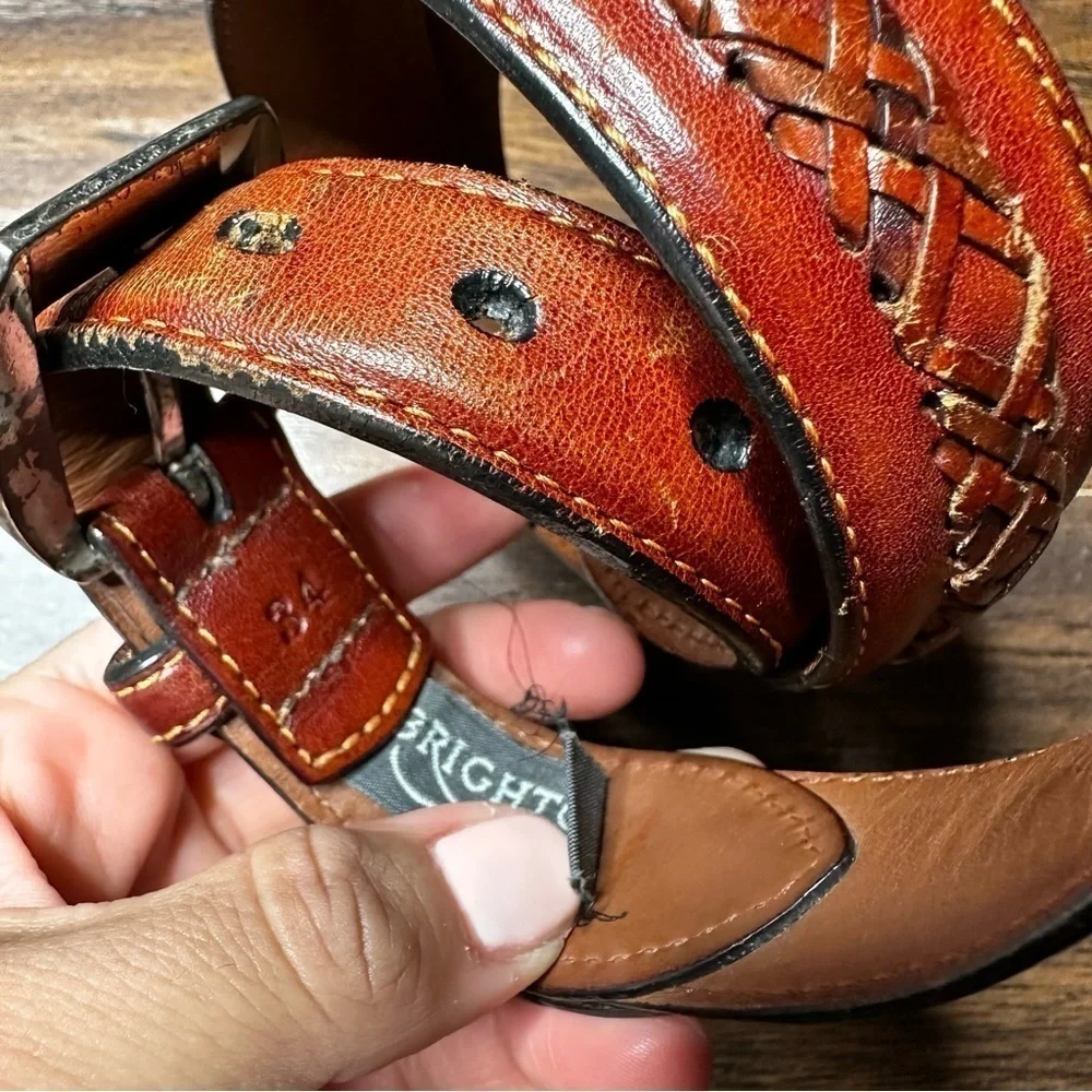 Brighton Brown Braided Leather Belt